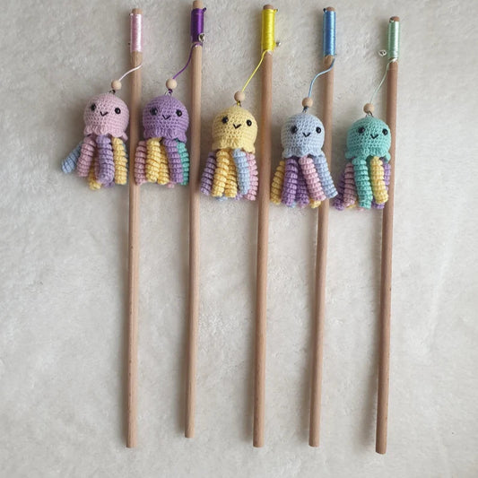 octopus cat toy, catnip Jellyfish cat toy, Cat teaser, cat wand, fishing Cat Toy