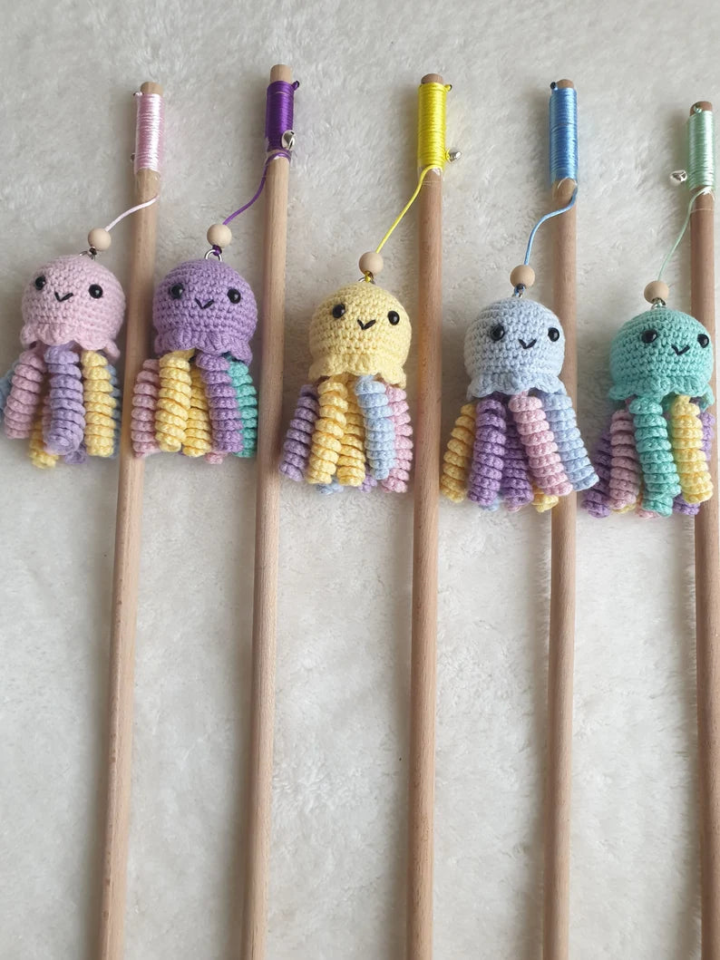 octopus cat toy, catnip Jellyfish cat toy, Cat teaser, cat wand, fishing Cat Toy