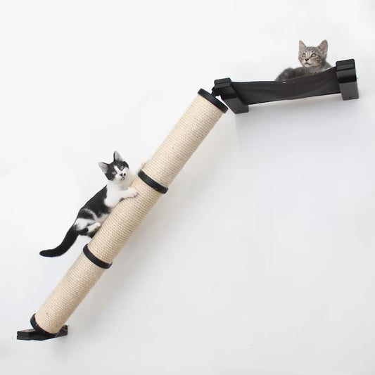 Cat Scratching Pole, Wall Mounted Cat Furniture, Angled Pole, Cat Wall Scratcher